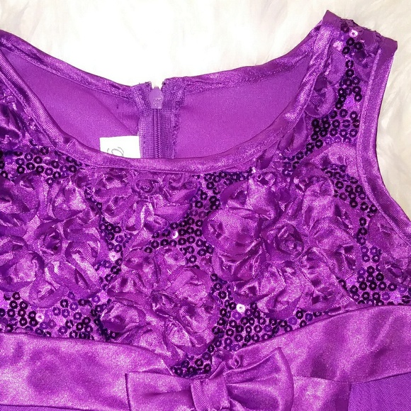 Bonnie Jean Purple sequins gown - Picture 4 of 6